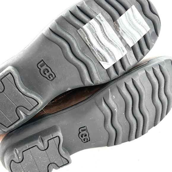 Ugg Hapsburg Combat Boots 6.5 Brown NWOT Ankle Booties Suede Leather Moto Sherpa - Picture 7 of 7